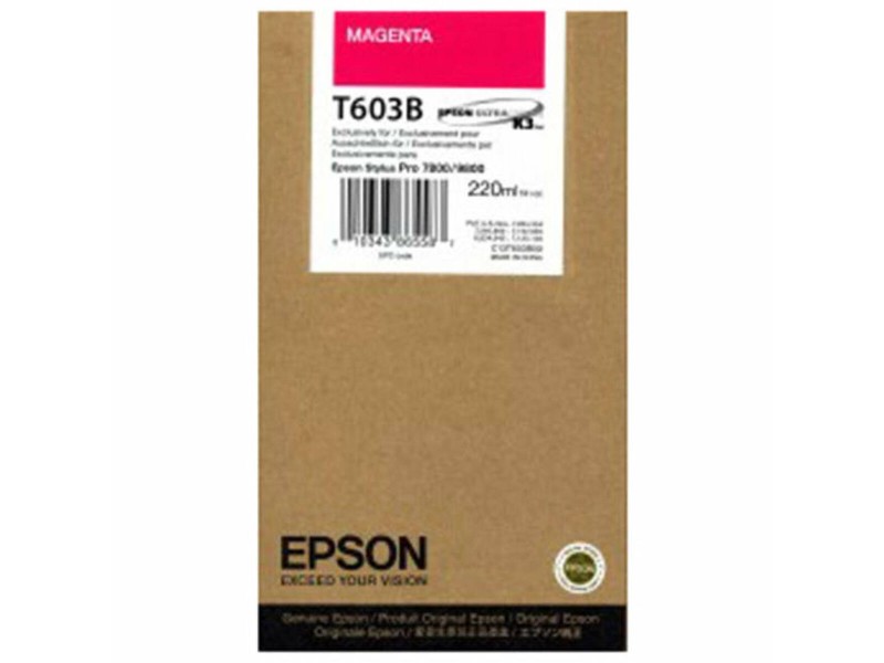 Оригиална касета за мастило Epson C13T603B00 Пурпурен цвят NaN –  BB Касети с мастило