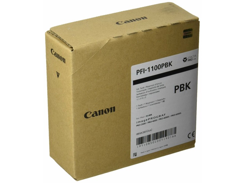Оригиална касета за мастило Canon PFI-1100PBK Черен NaN –  BB Касети с мастило