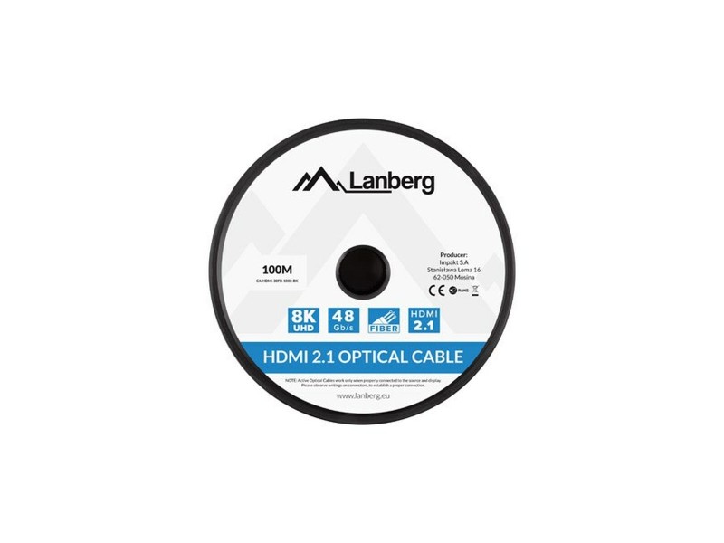 Кабел HDMI Lanberg CA-HDMI-30FB-1000-BK Черен 100 m NaN –  BB HDMI кабели