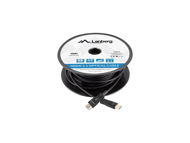 Кабел HDMI Lanberg CA-HDMI-30FB-1000-BK Черен 100 m NaN –  BB HDMI кабели