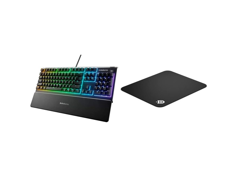 Клавиатура за игри SteelSeries Apex 3 Испанска Qwerty Черен Подложка за мишка за игра Клавиатура за игри SteelSeries Apex 3 Испанска Qwerty Черен Подложка за мишка за игра NaN – BB Клавиатури