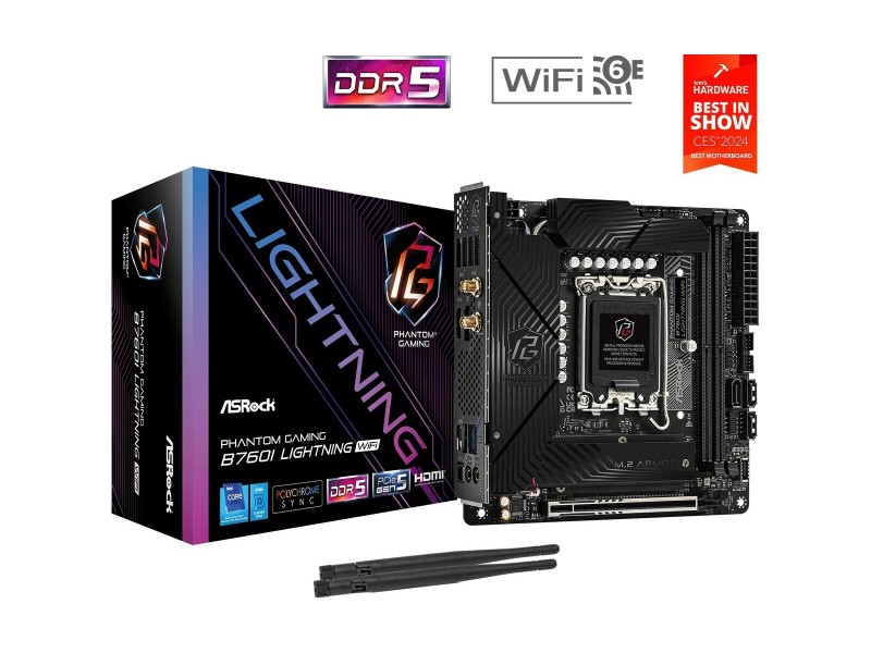 Дънна платка ASRock B760I LIGHTNING WIFI LGA 1700 Intel B760 NaN –  BB Дънни платки