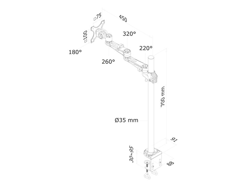 Поставка за монитор Neomounts FPMA-D935POLE70 10 30 NaN –  BB Стойки и подпори