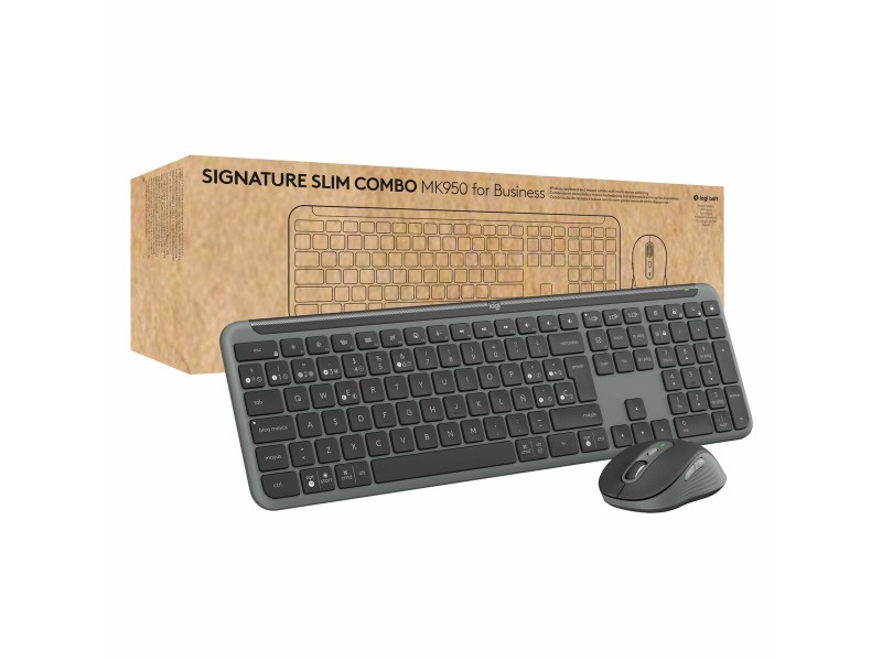 Клавиатура с мишка Logitech MK950 Графит Испанска Qwerty NaN –  BB Пакети клавиатура и мишка