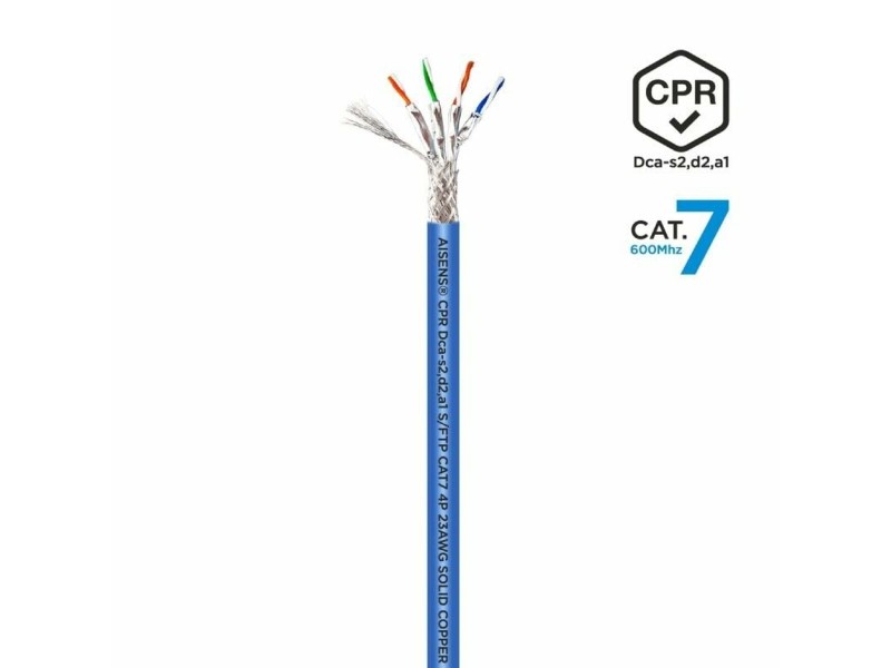 FTP категория 7 твърд мрежови кабел Aisens AWG23 Син 100 m NaN –  BB Ethernet кабели