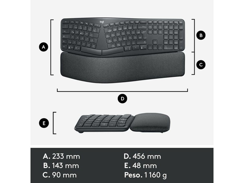 Клавиатура Logitech 920-010105 Черен Сив Графит Испанска Qwerty NaN –  BB Клавиатури