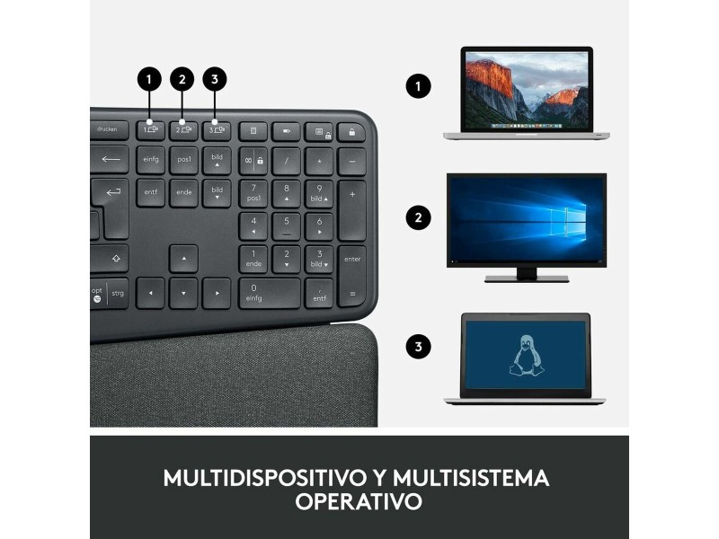 Клавиатура Logitech 920-010105 Черен Сив Графит Испанска Qwerty NaN –  BB Клавиатури