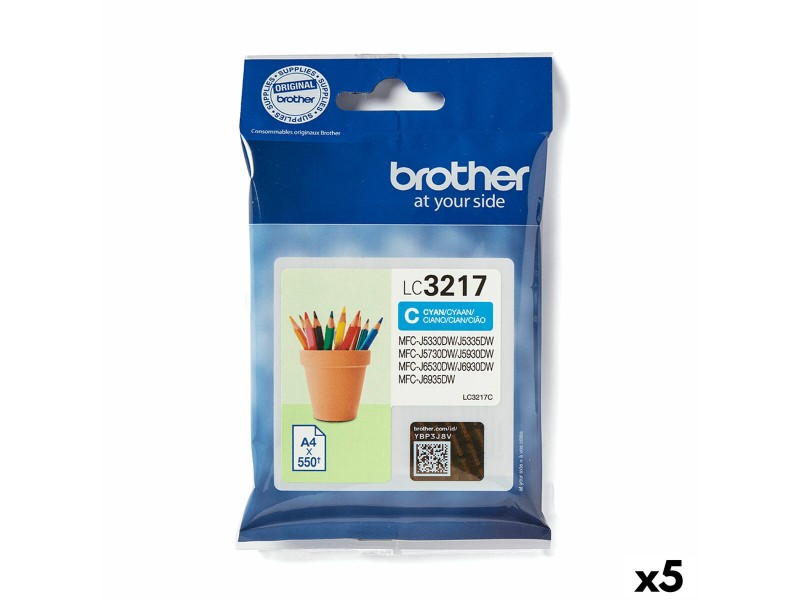 Оригиална касета за мастило Brother LC3217 Синьо-зелен (5 броя) NaN –  BB Касети с мастило