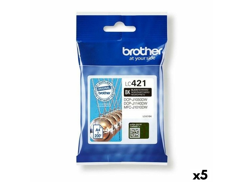 Оригиална касета за мастило Brother LC421 Черен (5 броя) NaN –  BB Касети с мастило