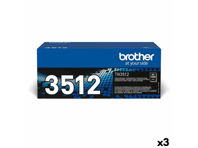 Oригинален тонер Brother TN3512 Черен (3 броя) NaN –  BB Тонер касети