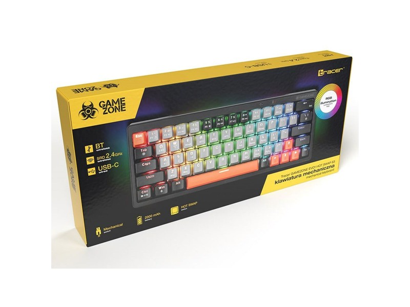 Механична клавиатура Tracer TRAKLA47297 Бял Многоцветен QWERTY NaN –  BB Клавиатури