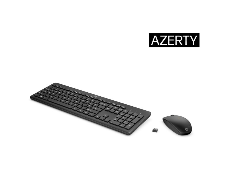 Клавиатура с мишка HP 3L1F0AA Azerty френски Бял Черен NaN –  BB Пакети клавиатура и мишка