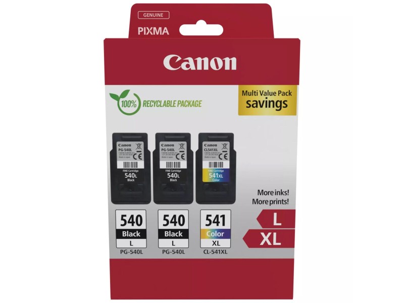 Оригиална касета за мастило Canon PG-540LX2/CL-541XL Черен/Циан/Магента/Жълт NaN –  BB Касети с мастило