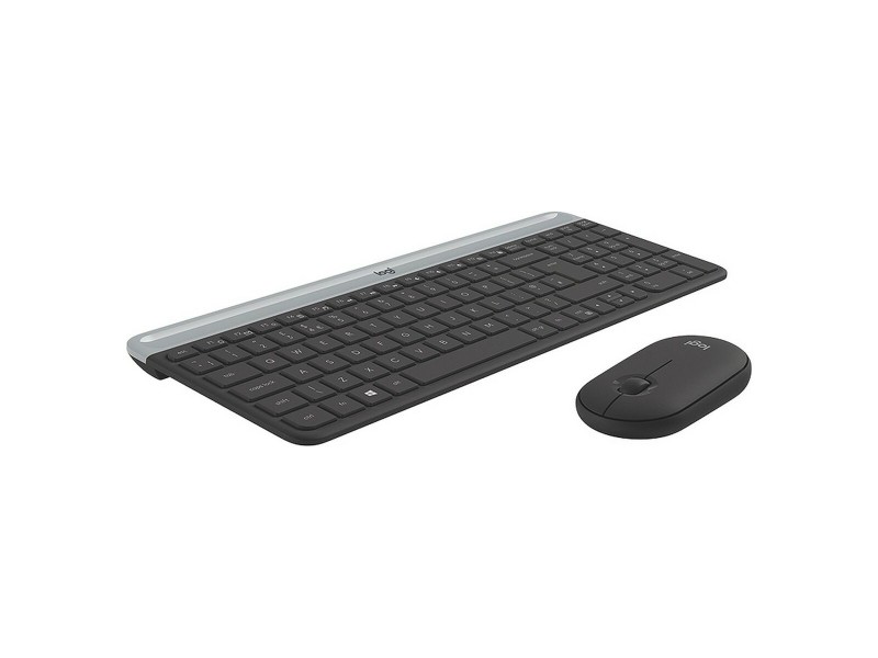 Клавиатура с мишка Logitech 920-009190 Черен Сив френски AZERTY NaN –  BB Пакети клавиатура и мишка