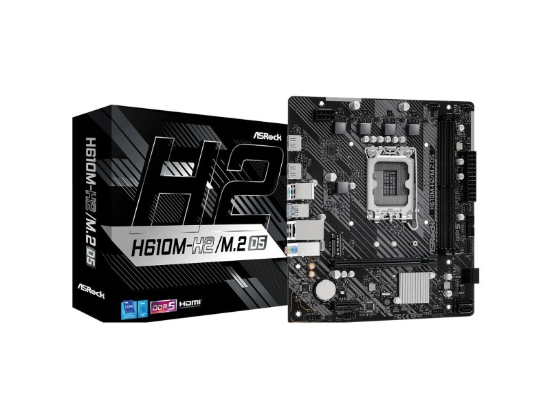 Дънна платка ASRock H610M-H2/M.2 D5 LGA 1700 INTEL H610 NaN –  BB Дънни платки