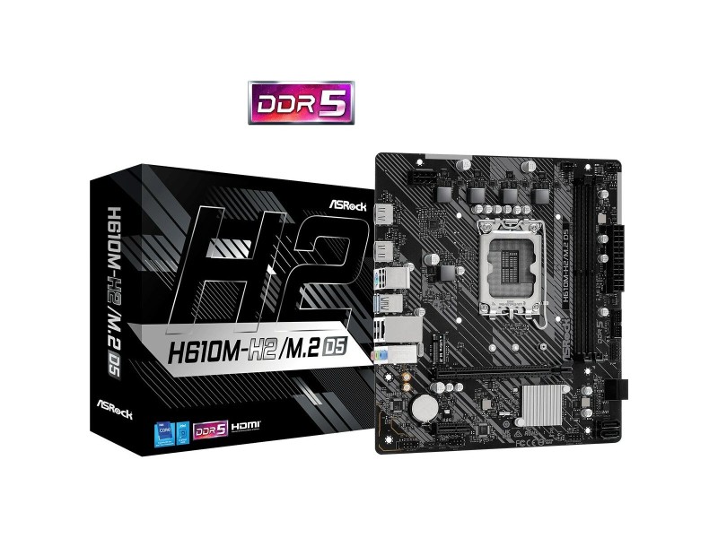 Дънна платка ASRock H610M-H2/M.2 D5 LGA 1700 INTEL H610 NaN –  BB Дънни платки