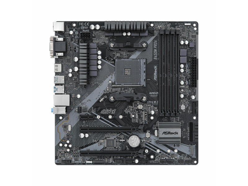 Дънна платка ASRock B450M Pro4 R2.0 Socket AM4 AMD B450 AMD AM4 NaN –  BB Дънни платки