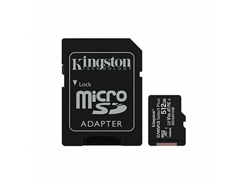 Mикро SD карта памет с адаптер Kingston Canvas Select Plus 512 GB NaN –  BB MicroSD карти