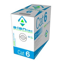 UTP категория 6 твърд мрежови кабел Alantec KIU6LINKA305 Сив 305 m