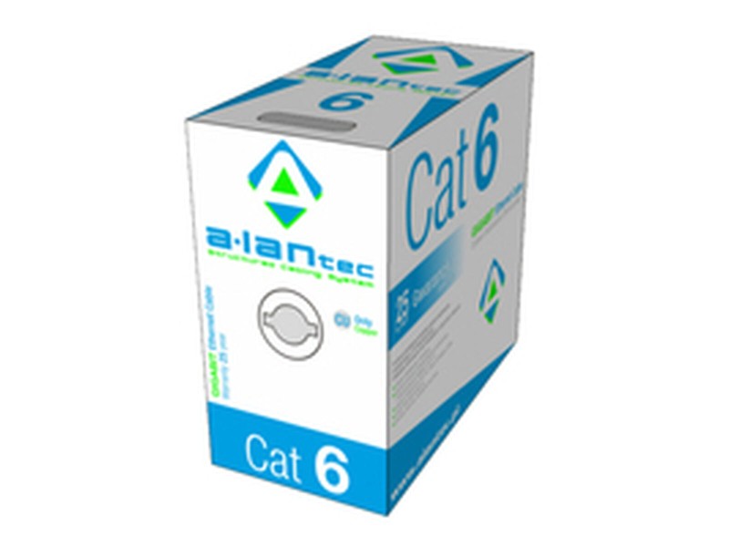 UTP категория 6 твърд мрежови кабел Alantec KIU6PVC305 Сив 305 m NaN –  BB Ethernet кабели