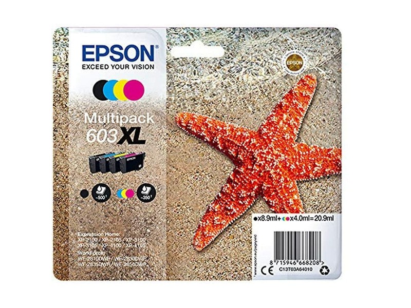Оригиална касета за мастило Epson C13T03A64020 4 Части Черен Многоцветен NaN –  BB Касети с мастило