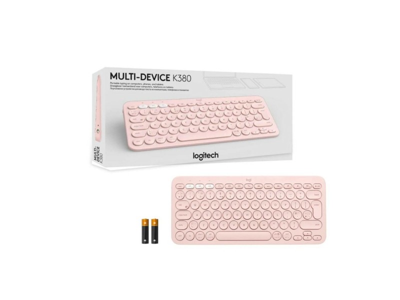 Безжична клавиатура Logitech K380  Розов Испанска Qwerty NaN –  BB Клавиатури