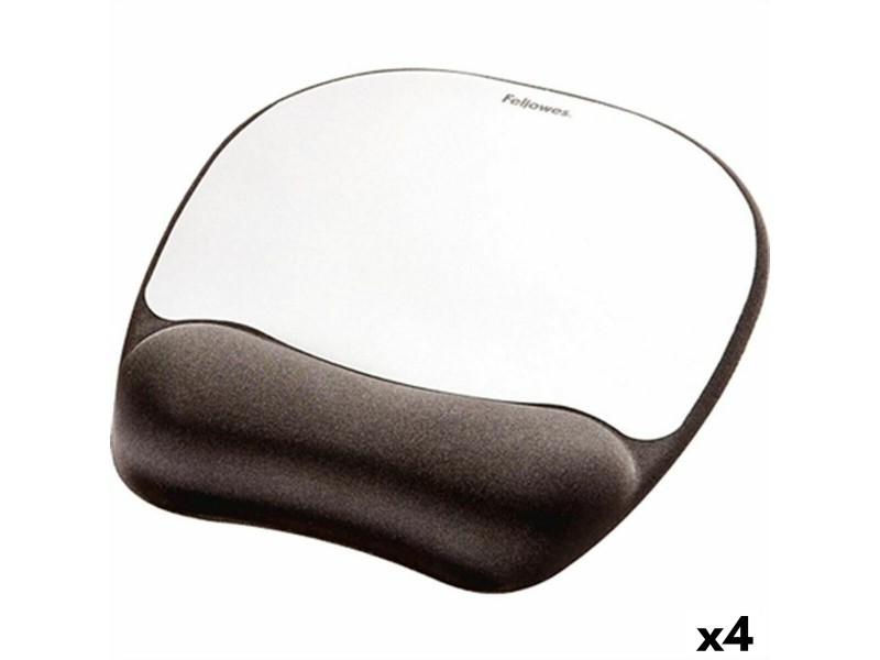 Подложка с Опора за Китките Fellowes    Сребрист Черен Плат Foam 4 броя (23 x 19,6 x 2 cm) NaN –  BB Възглавничка за китка