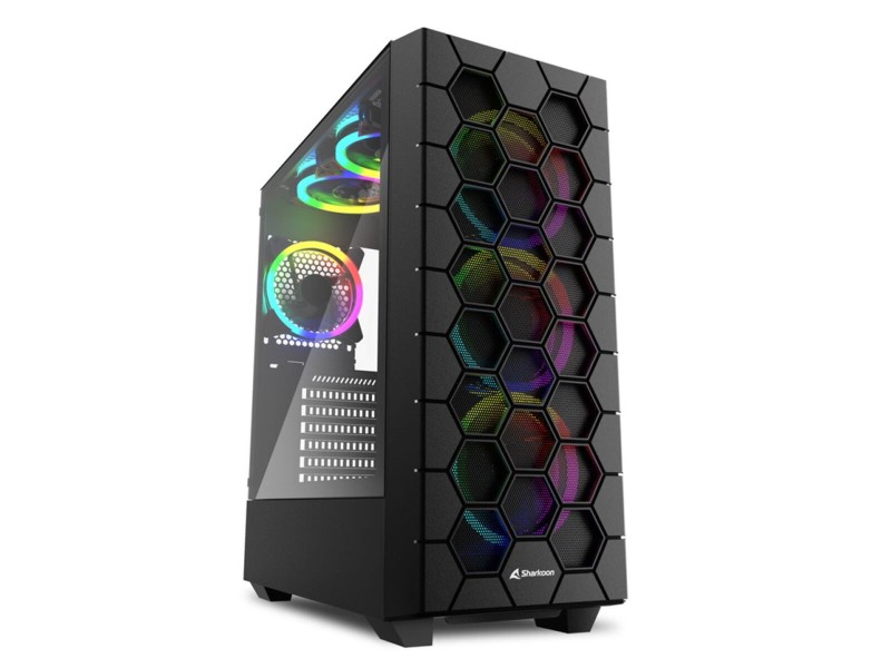 ATX полу-висока кутия Sharkoon RGB HEX Черен NaN –  BB Калъфи за настолни компютри