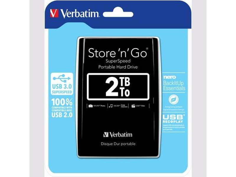Външен харддиск Verbatim STORE N GO 2 TB SSD NaN –  BB Външни твърди дискове