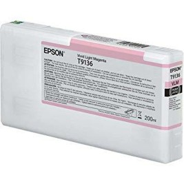 Оригиална касета за мастило Epson T9136 Vivid Light Magenta Ink Cartridge (200ml) Светло розов