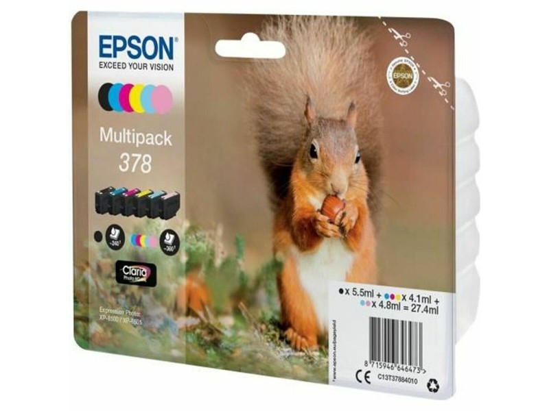 Оригиална касета за мастило Epson Multipack 378 Жълт Черен Синьо-зелен Пурпурен цвят NaN –  BB Касети с мастило