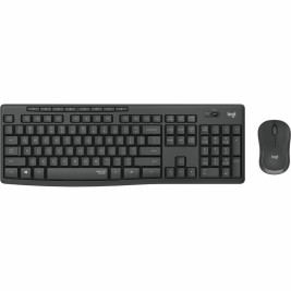 Kлаиатура с безжична мишка Logitech MK295 френски Черен Сив AZERTY