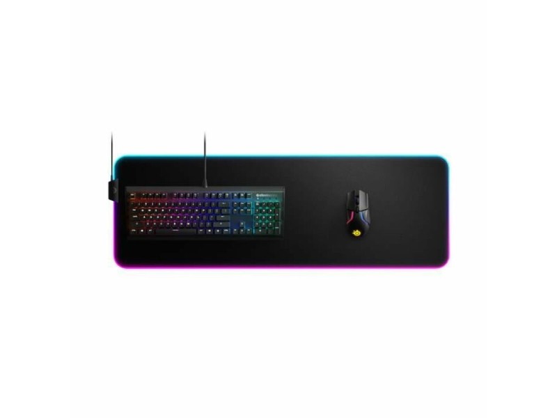 Подложка за мишка SteelSeries QcK Prism Cloth XL Игри Черен 90 x 30 cm LED RGB Многоцветен NaN –  BB Подложки за мишка