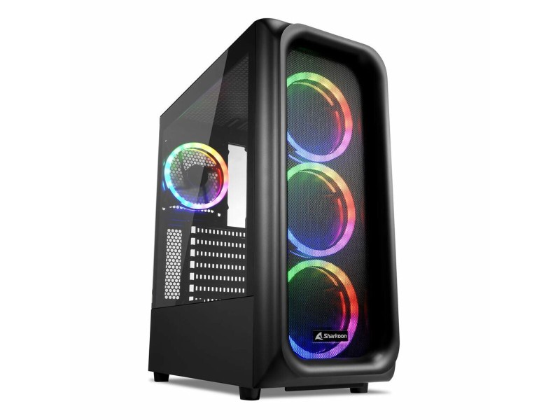 ATX полу-висока кутия Sharkoon TK5M RGB ATX Черен NaN –  BB Калъфи за настолни компютри