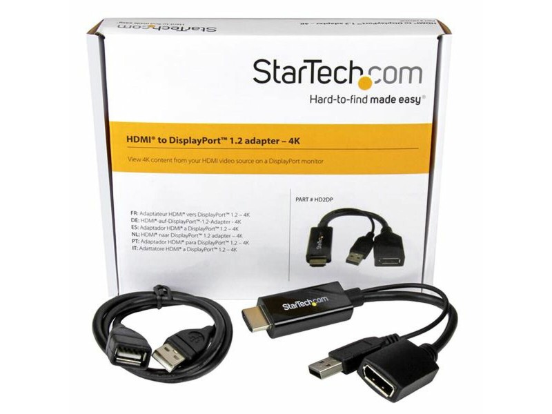 Адаптер за DisplayPort към HDMI Startech HD2DP                Черен 4K NaN –  BB DisplayPort кабели