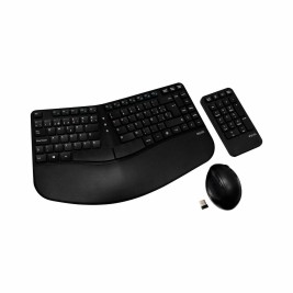 Kлаиатура с безжична мишка V7 CKW400ES Черен испански Испанска Qwerty