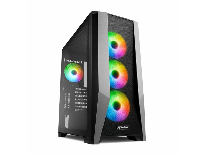 ATX полу-висока кутия Sharkoon Черен ATX LED RGB NaN –  BB Калъфи за настолни компютри