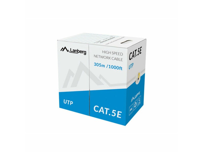 UTP категория 5 твърд мрежови кабел Lanberg LCU5-10CC-0305-Y Жълт 305 m NaN –  BB Ethernet кабели