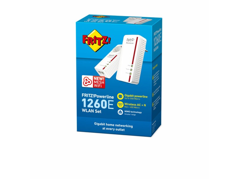 Адаптер за смарт телевизор Fritz! 1260E 1200 Mbps NaN –  BB Адаптери за комуникация през електропровода