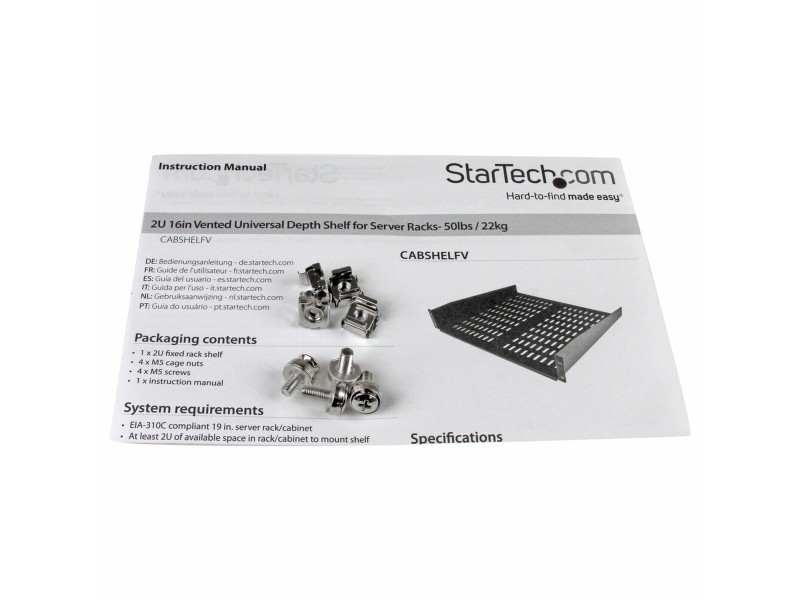 Фиксиран рафт за шкаф Startech CABSHELFV NaN –  BB Шкафове и рафтове