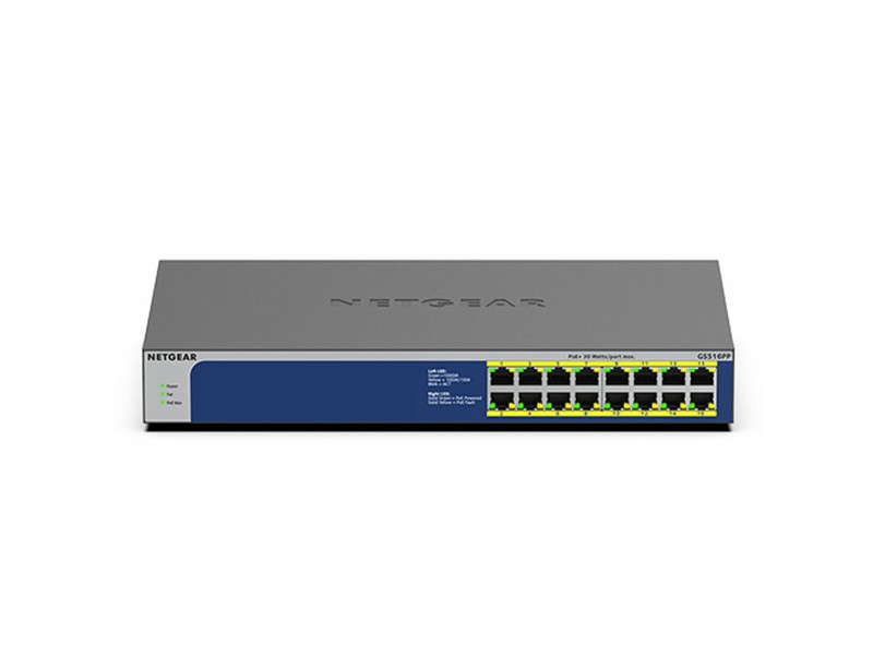 Суич Netgear GS516PP-100EUS NaN –  BB Мрежови комутатори
