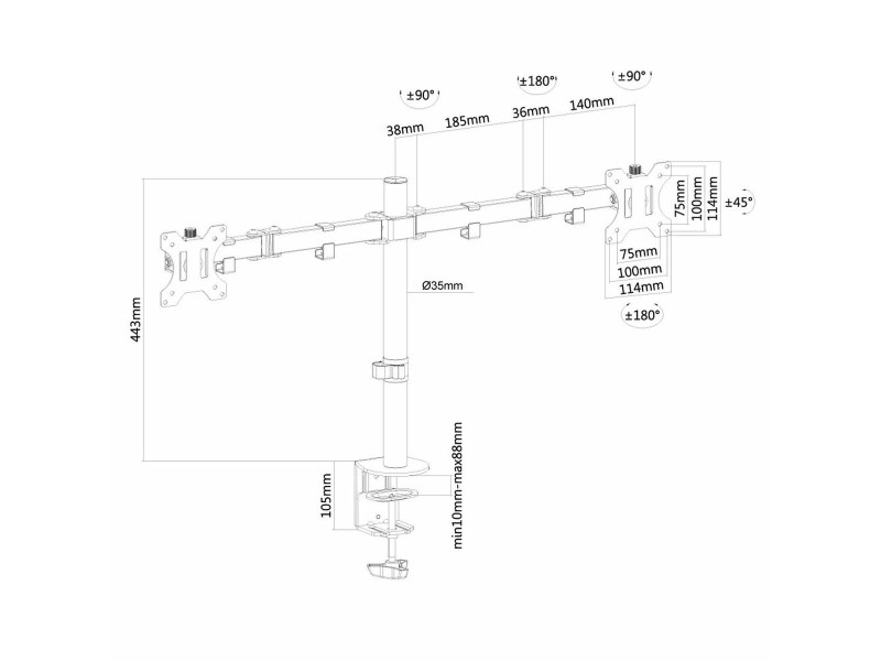 Поставка за монитор Neomounts FPMA-D550DBLACK NaN –  BB Стойки и подпори