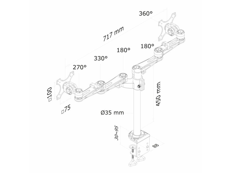 Поставка за монитор Neomounts FPMA-D935D NaN –  BB Стойки и подпори