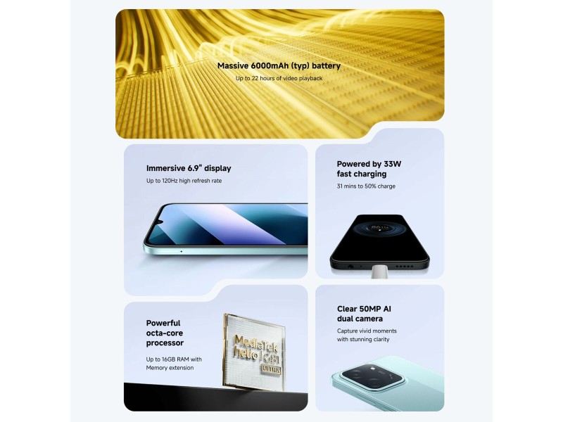 Смартфони Poco C85 6,9 Octa Core 6 GB RAM 128 GB Зелен NaN –  BB Безплатни телефони и смартфони
