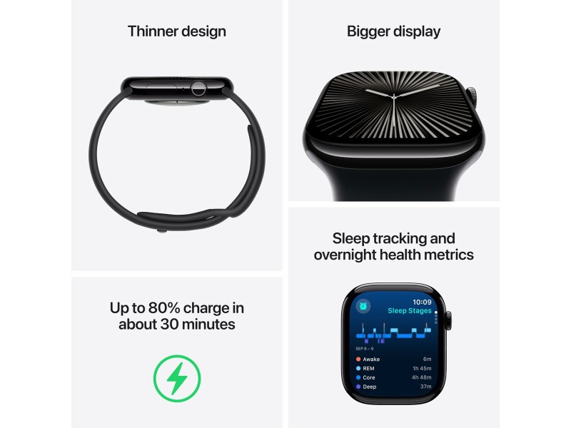 Смарт часовник Apple Apple Watch Series 10 Черен 1,77 NaN –  BB Умни часовници