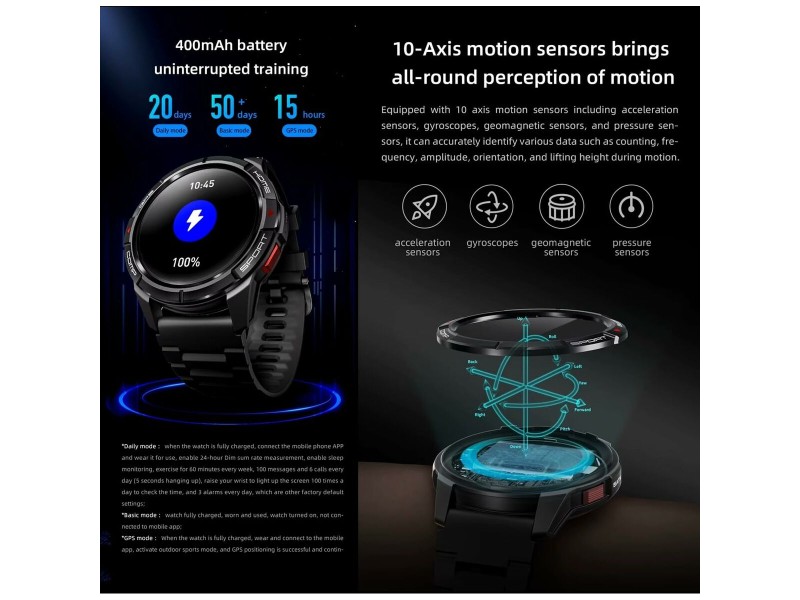Смарт часовник Mibro GS Active Черен 1,3 NaN –  BB Умни часовници