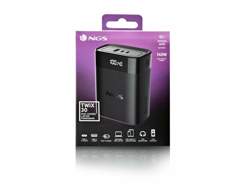 Powerbank NGS TWIX30 Черен 30000 mAh NaN от | techMAG.bg Powerbank NGS TWIX30 Черен 30000 mAh NaN – BB Преносими зарядни устройства