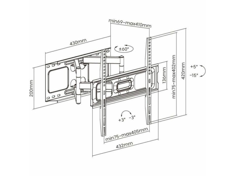 Поставка за телевизор STELL SHO 5610 32-70 NaN –  BB Стойки за телевизор за стена