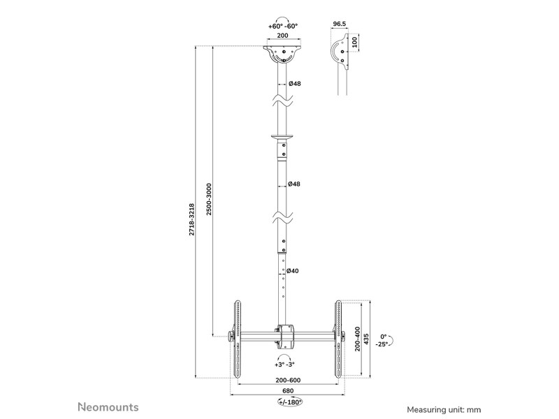 Поставка за монитор Neomounts CL35-440BL16XL 70 37 50 kg NaN –  BB Стойки за телевизор за стена