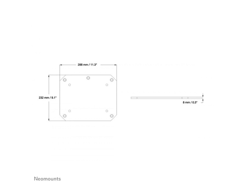Поставка за телевизор Neomounts PLASMA-M2SFPLATE NaN –  BB Стойки за телевизор за стена